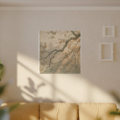 Cherry Blossom Canvas Art | Winter Japandi Japanese Pattern Art