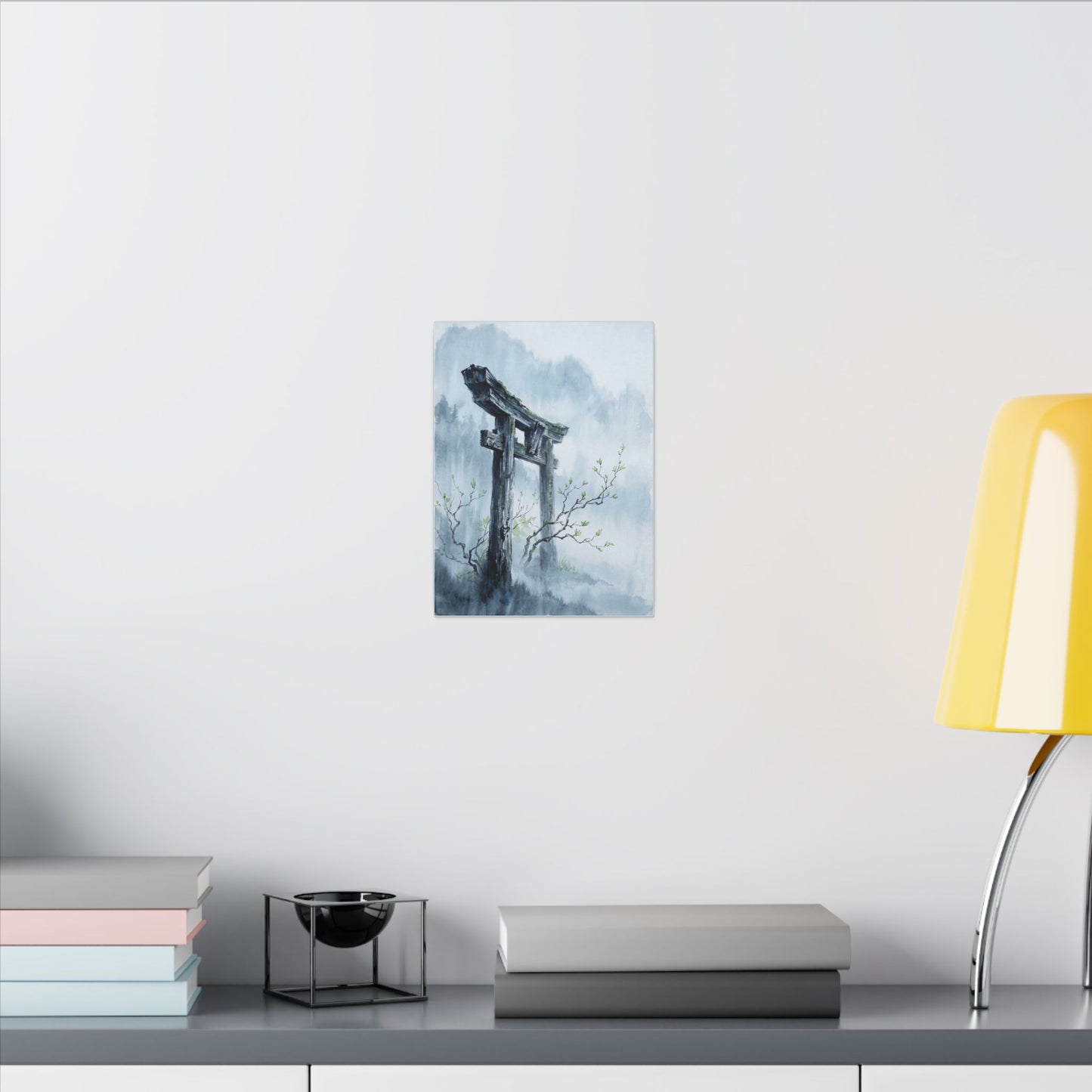 Torii Gate Canvas Art | Spring Zen Sumi E Art