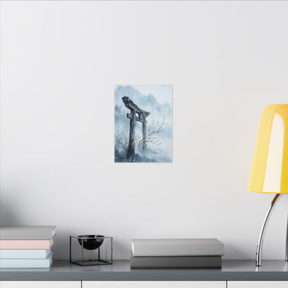 Torii Gate Canvas Art | Spring Zen Sumi E Art