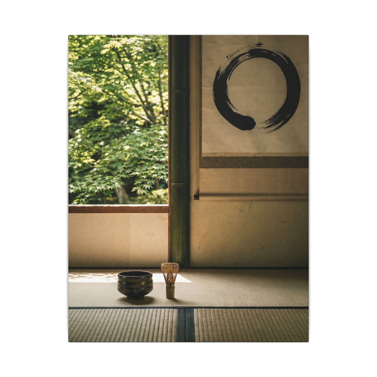 Tea Ceremony Enso Canvas Art | Serene Zen Art