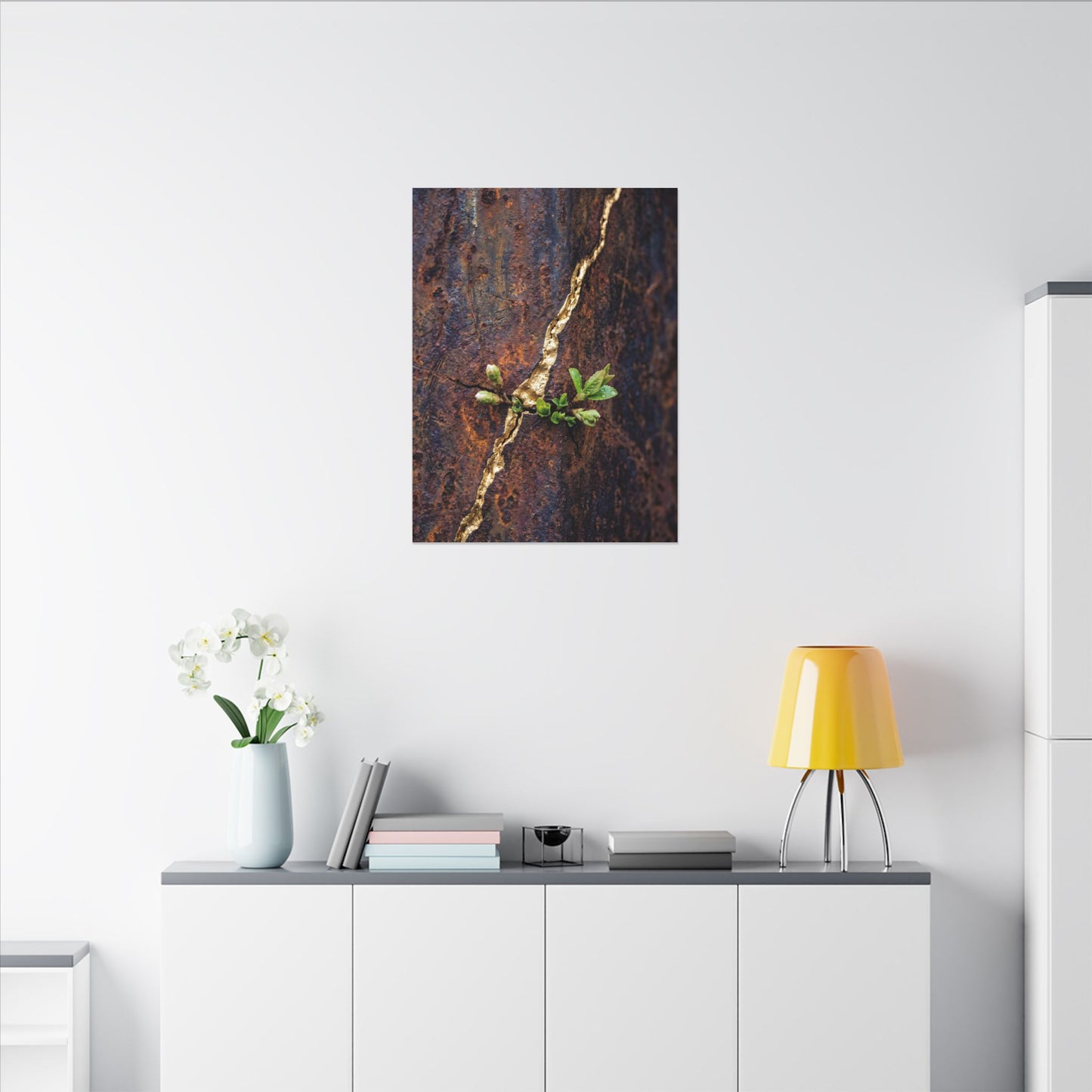 Overcast Rust Patina Canvas Art - Kintsugi Datsuzoku