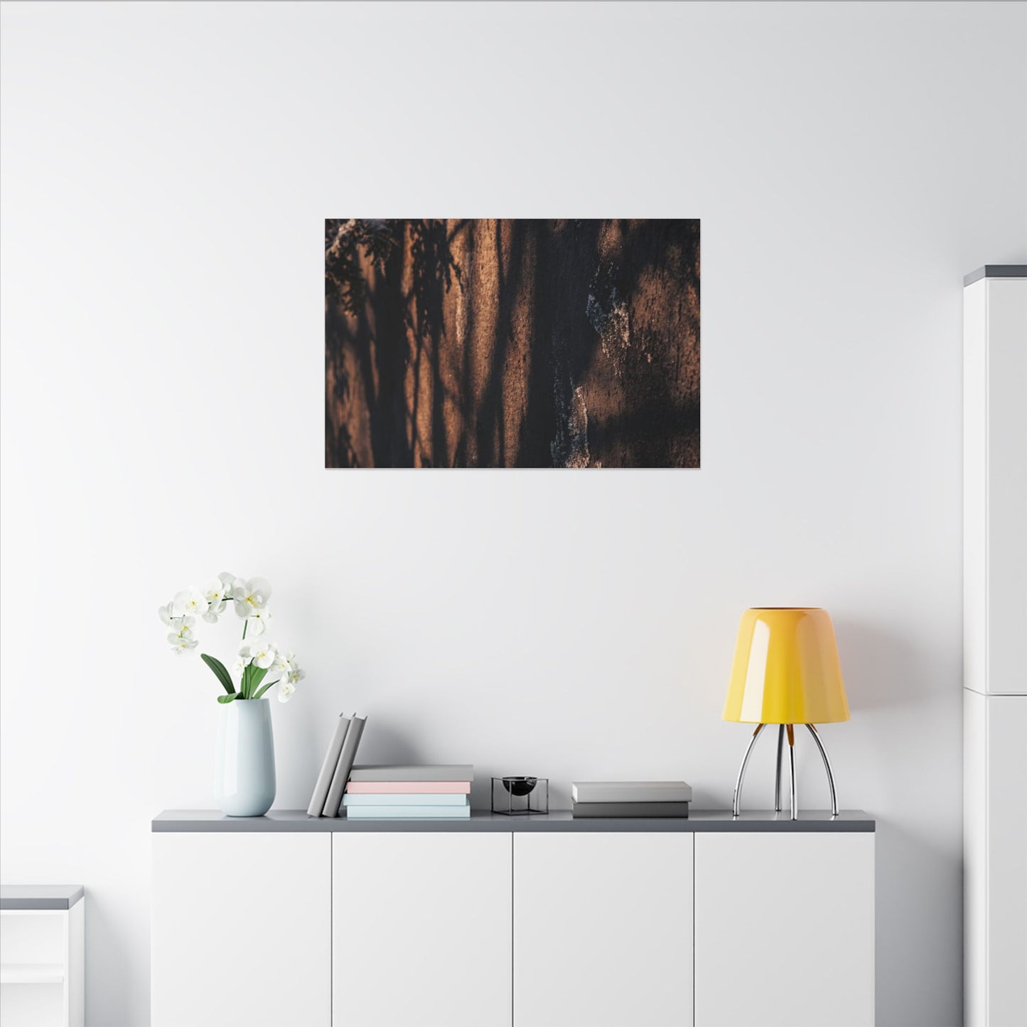 Golden Hour Shadow Play Canvas Art - Dark Japandi Fukinsei