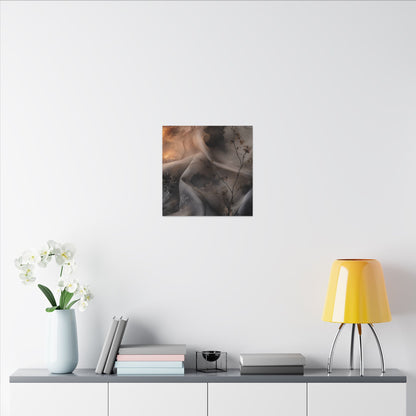 Japandi Silk Drape in Candlelight | Watercolor Canvas Art