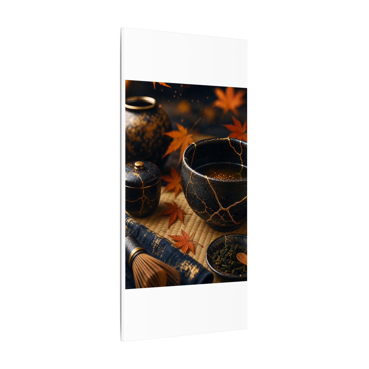 Seijaku Tea Ceremony Canvas Art - Kintsugi Gold Repair