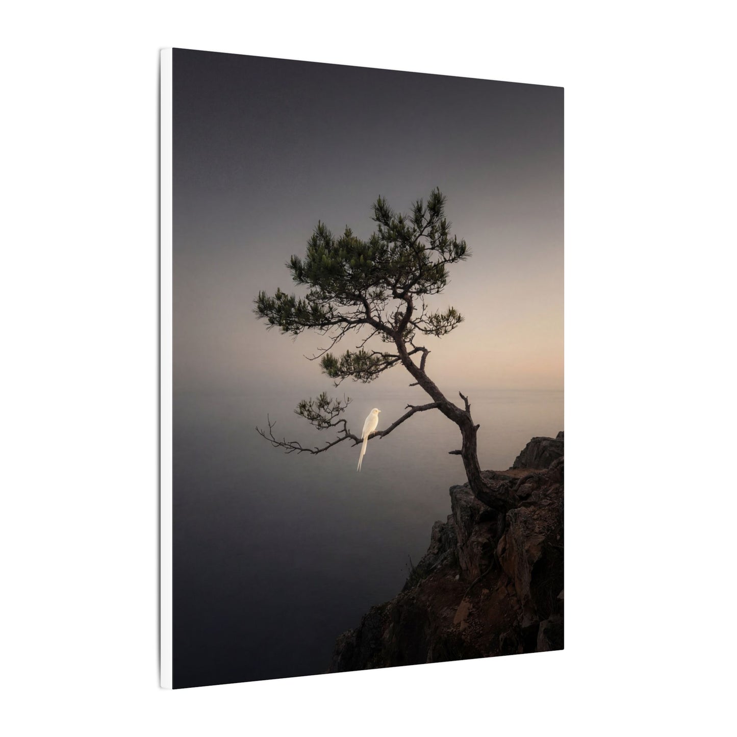 Dawn Pine Tree Canvas Art - Dark Japandi Datsuzoku