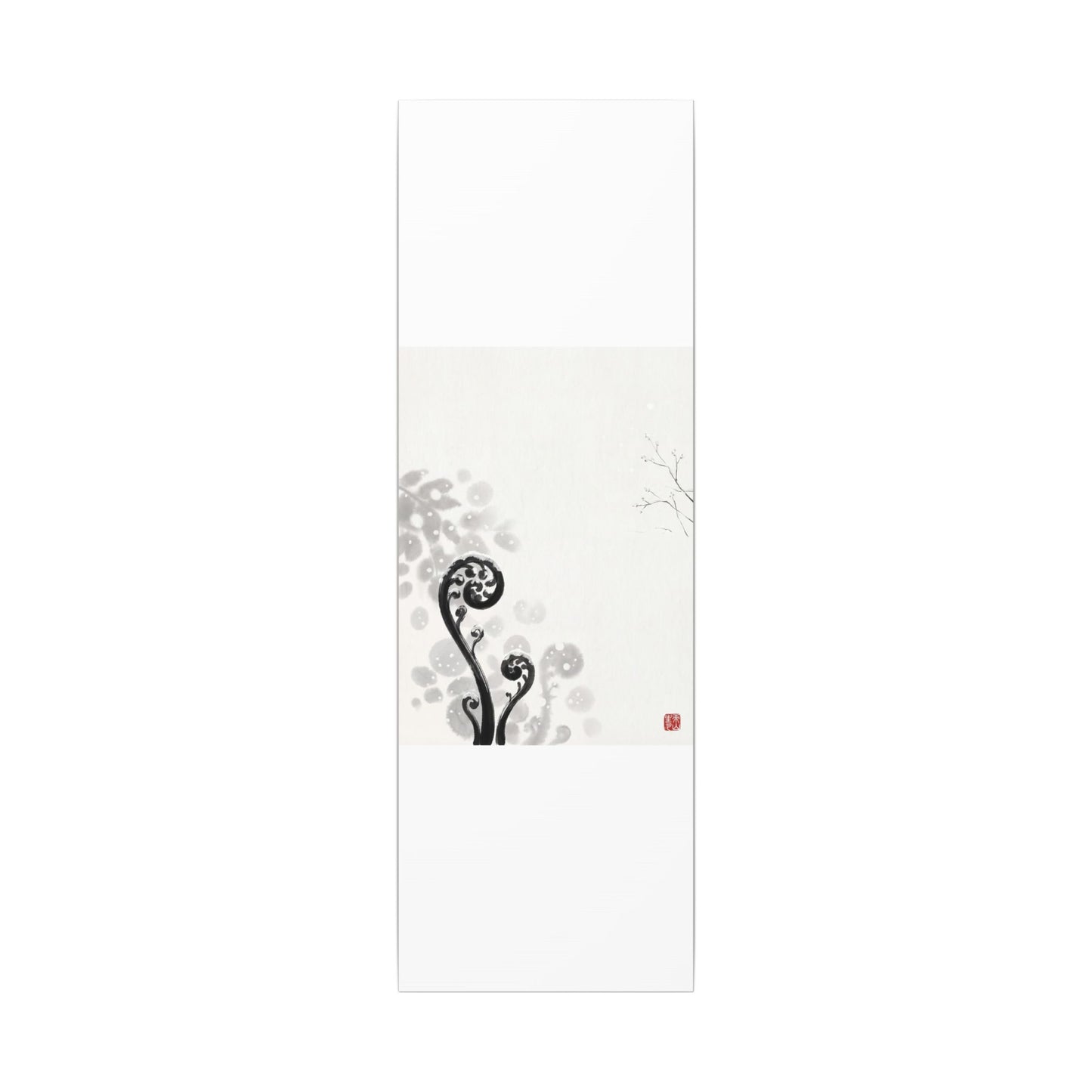 Winter Fern Unfurling Ukiyo E Inspired Canvas Art | Peaceful Decor