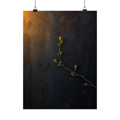 Bold Rust Patina Wall Art Print - Moody Minimal Dark Japandi