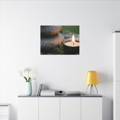 Warm River Stones Canvas Art - Japanese Pattern Japandi