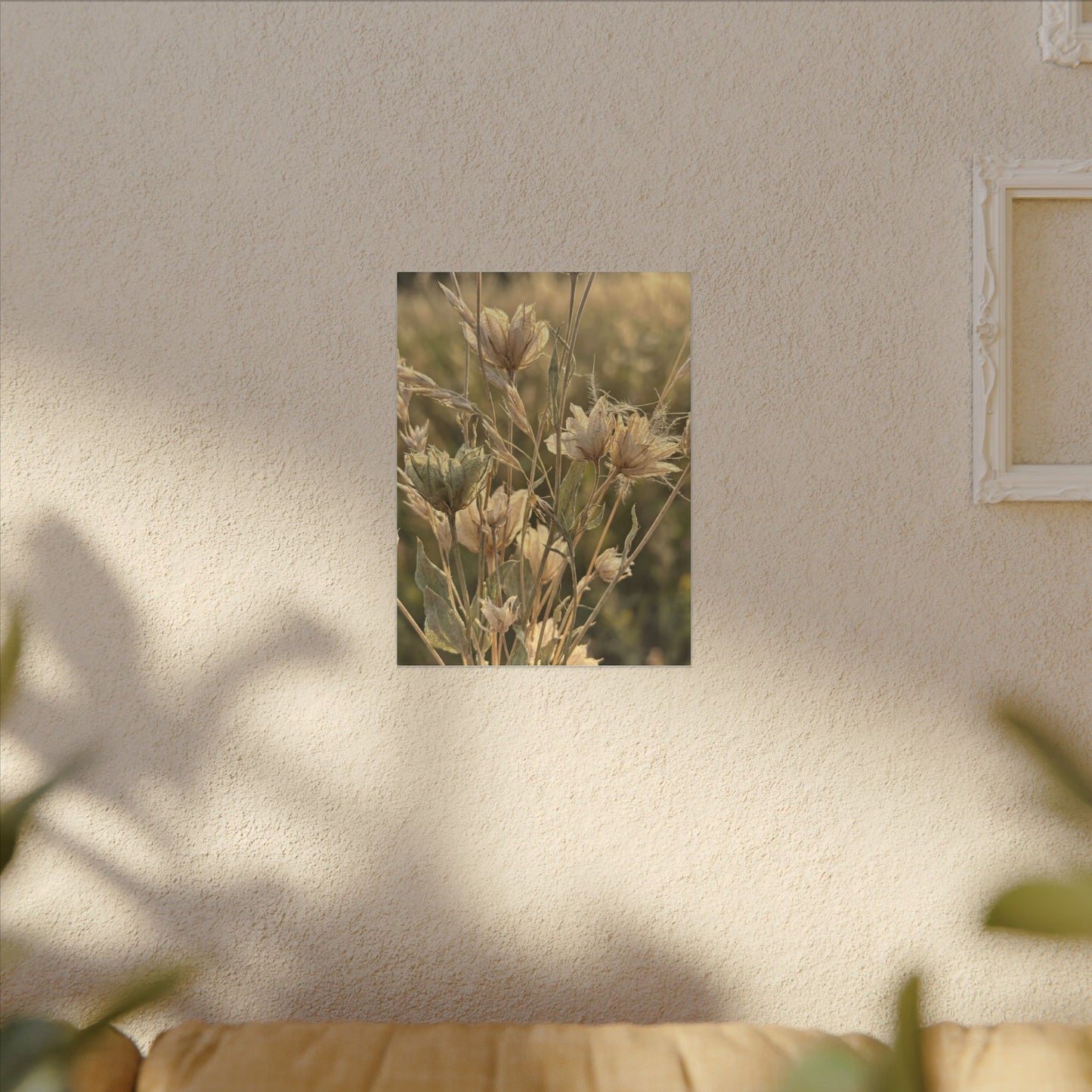 Summer Dried Flowers Minimal Line Canvas Art | Cozy Decor