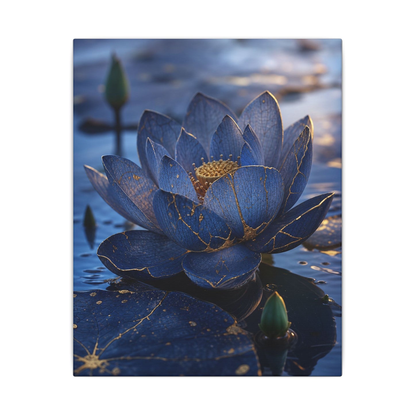 Kintsugi Lotus Flower in Dawn | Broken Beauty Canvas Art
