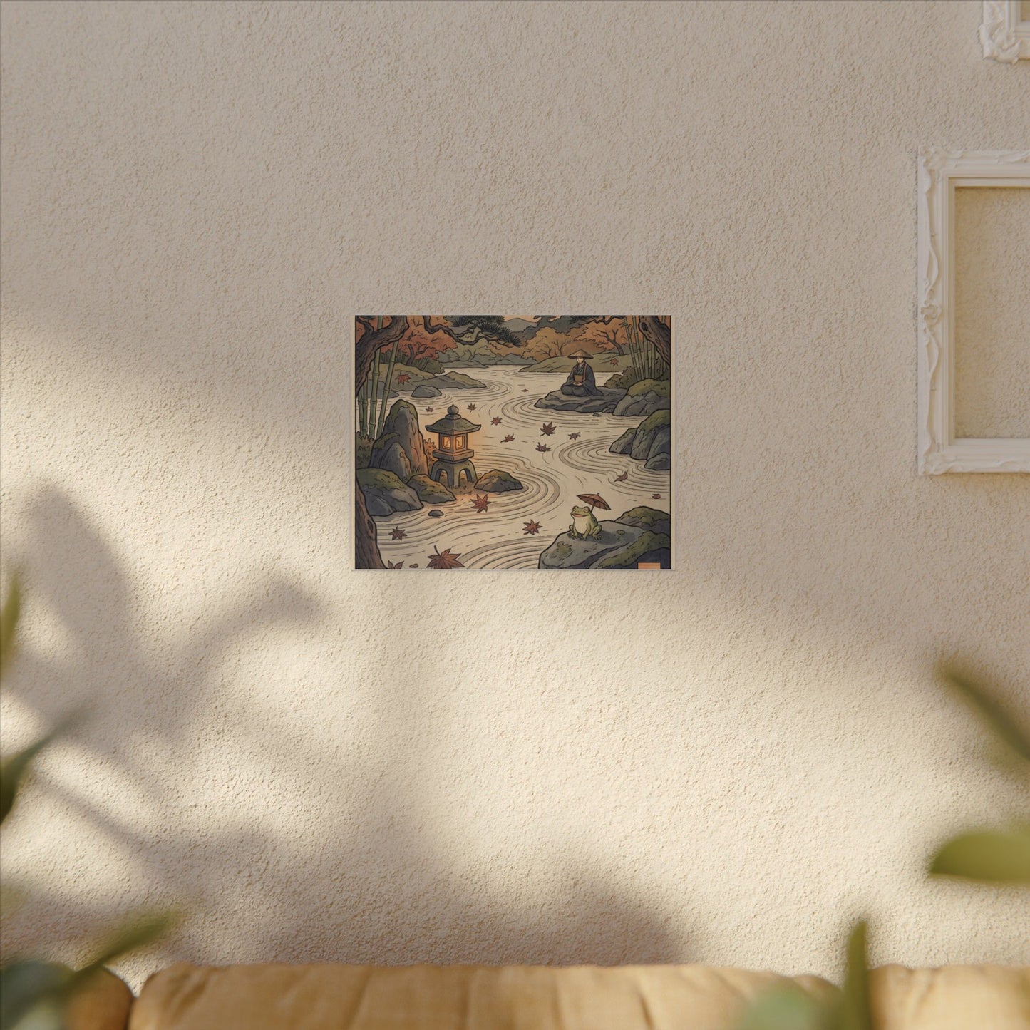 Rock Garden Autumn Canvas Art | Zen Serene Design