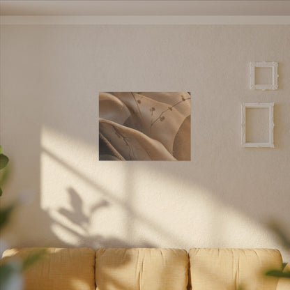 Japandi Silk Drape in Golden Hour | Japanese Pattern Canvas Art