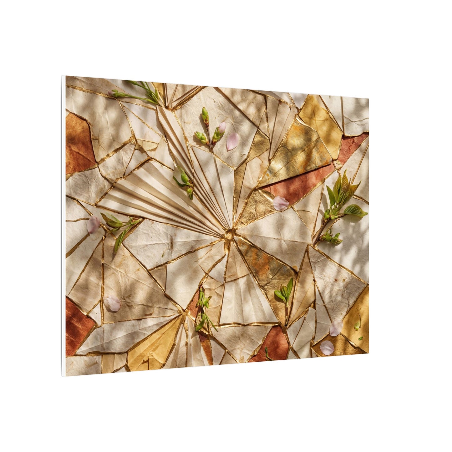 Resilient Paper Fold Canvas Art - Gold Repair Kintsugi