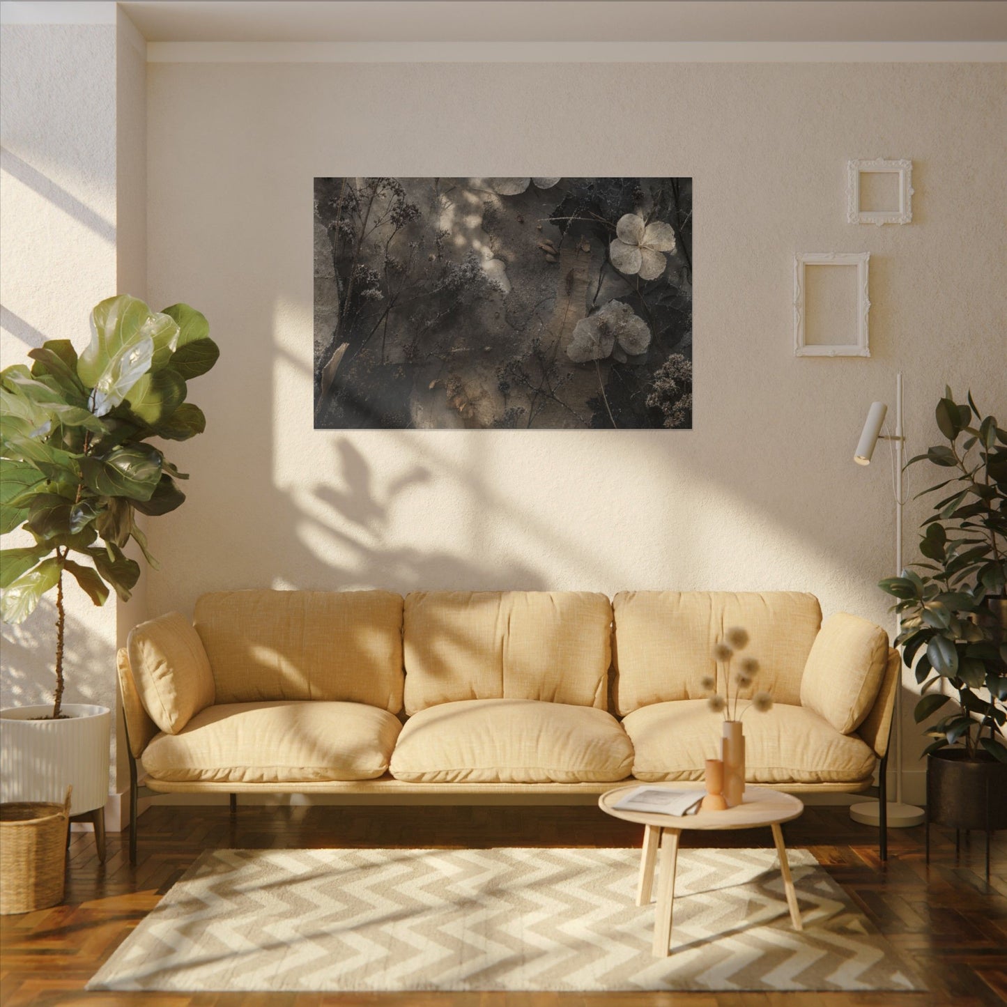 Winter Dried Flowers Texture Canvas Art | Elegant Decor