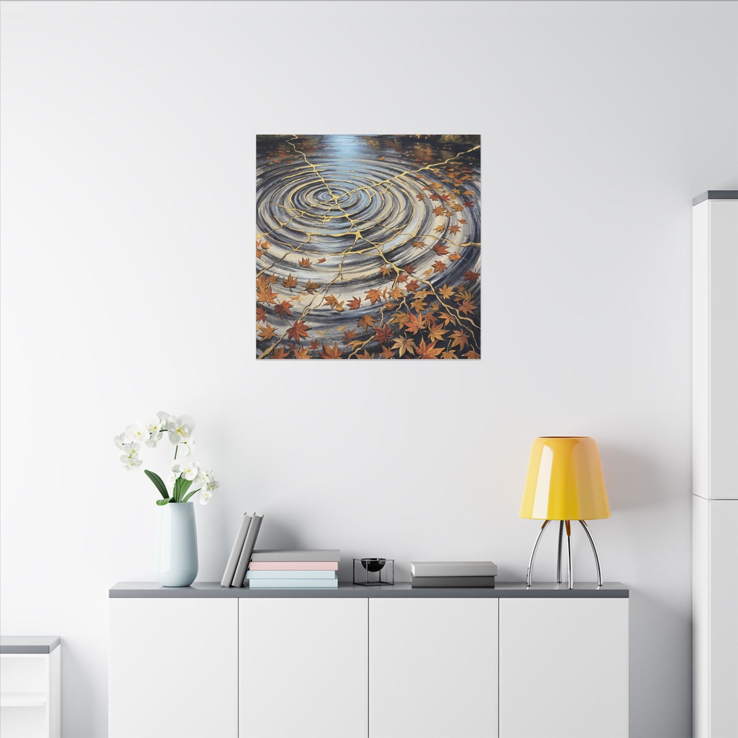 Moonlight Water Ripple Canvas Art - Kintsugi Fukinsei