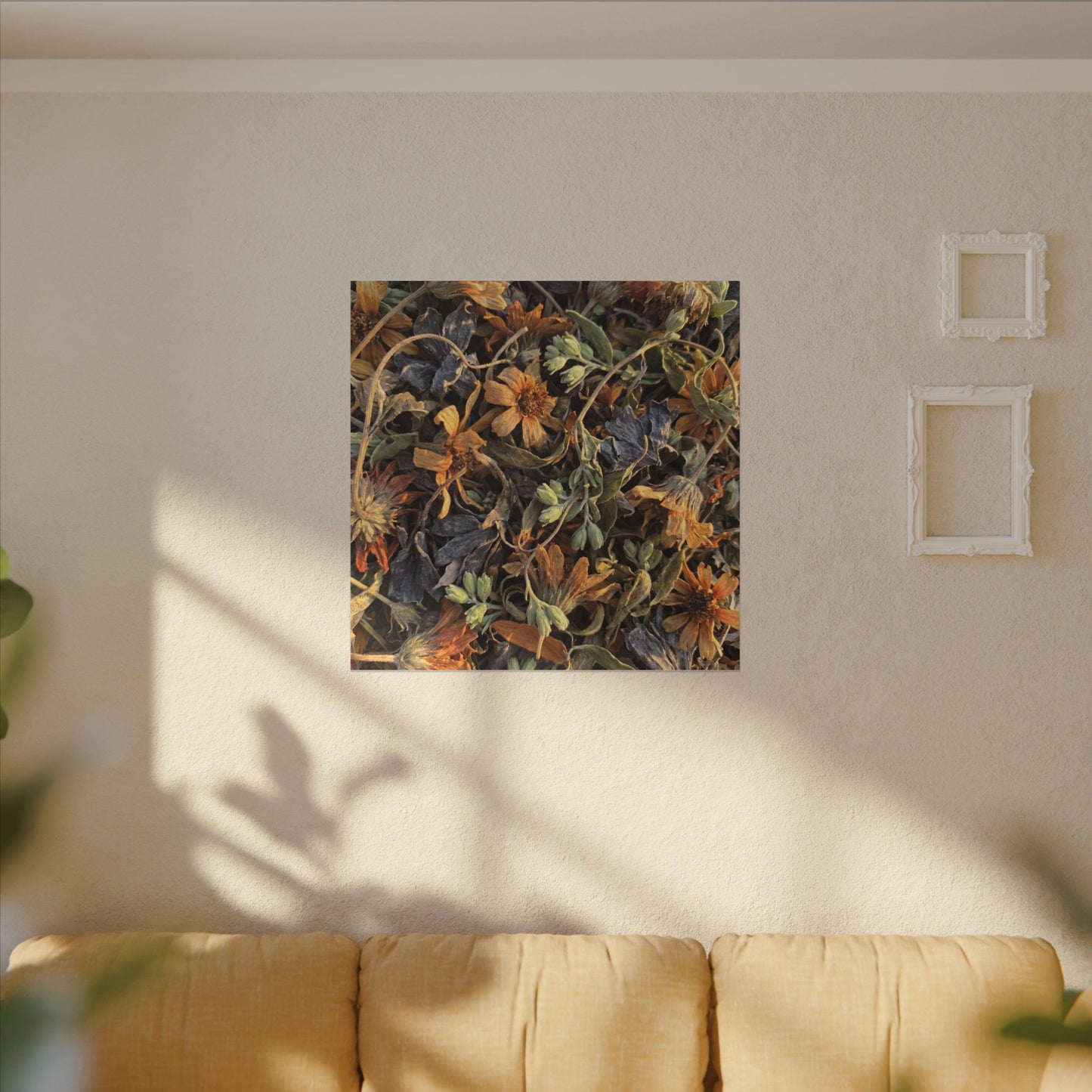 Spring Dried Flowers Japanese Pattern Canvas Art | Warm Decor