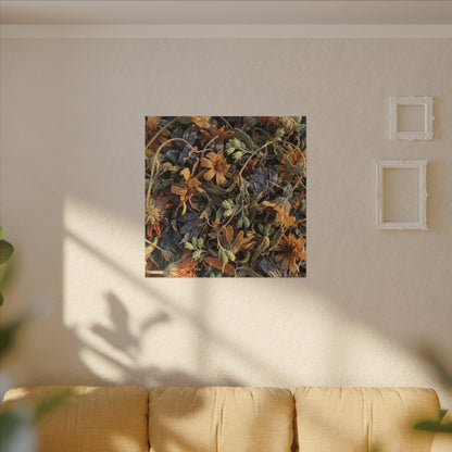 Spring Dried Flowers Japanese Pattern Canvas Art | Warm Decor