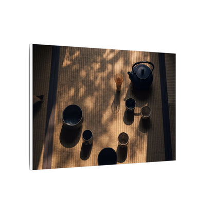 Shibui Tea Ceremony Canvas Art - Dark Japandi Shadow Zen