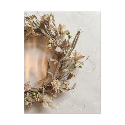 Dried Flowers Japanese Pattern Canvas Art | Neutral Japandi Art