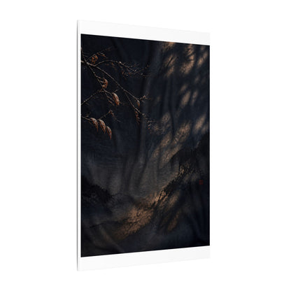 Atmospheric Silk Drape Canvas Art - Charcoal Ink Dark Japandi