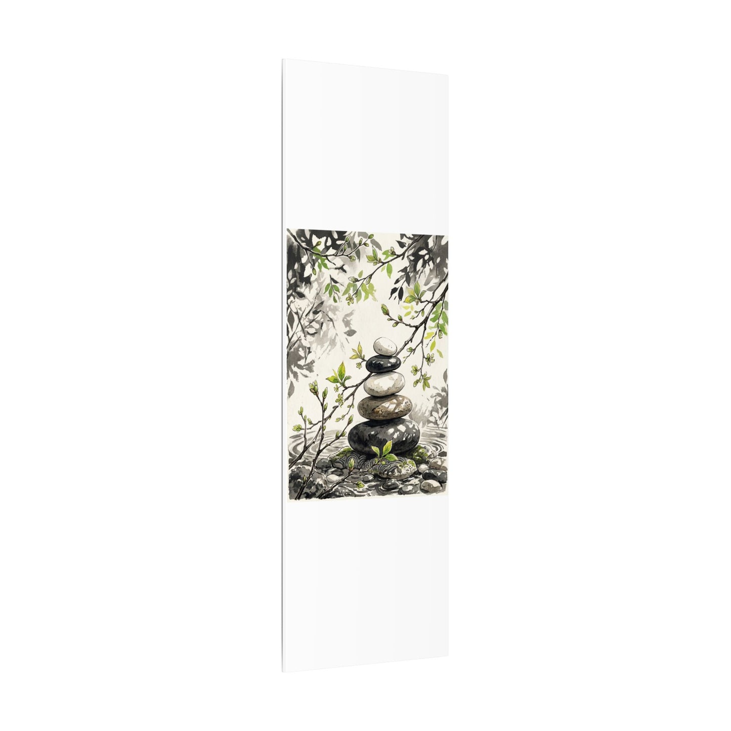 Spring River Stones Japanese Pattern Canvas Art | Elegant Decor