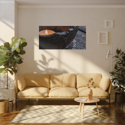 Atmospheric Ceramic Bowl Canvas Art - Moody Minimal Dark Japandi