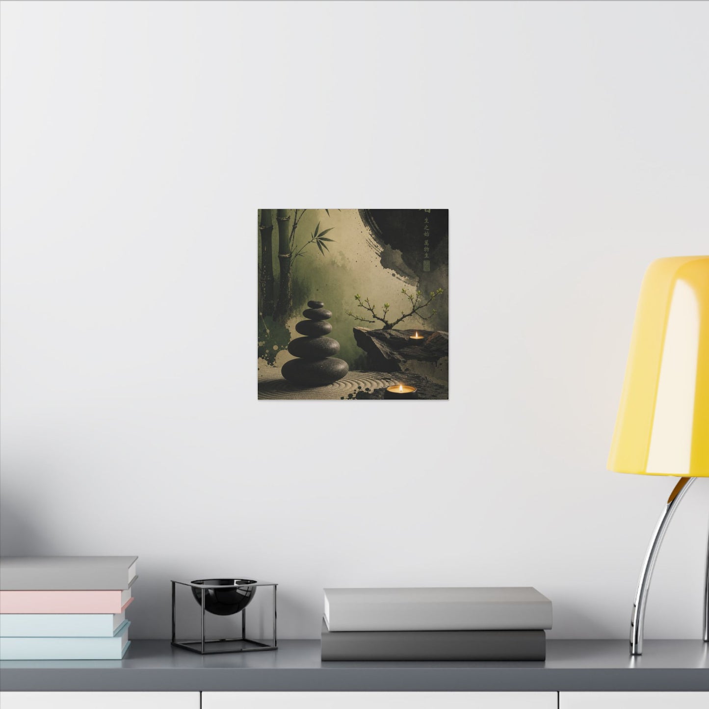River Stones Spring Canvas Art | Zen Contemplative Design