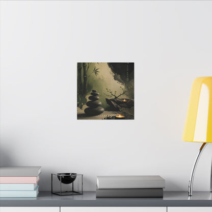 River Stones Spring Canvas Art | Zen Contemplative Design