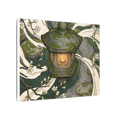 Zen Stone Lantern in Candlelight | Ukiyo E Inspired Canvas Art