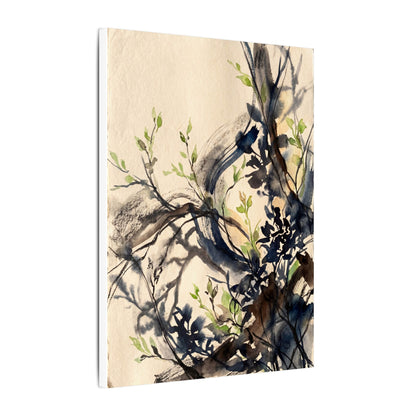Ma Shadow Play Canvas Art - Dark Japandi Charcoal Ink