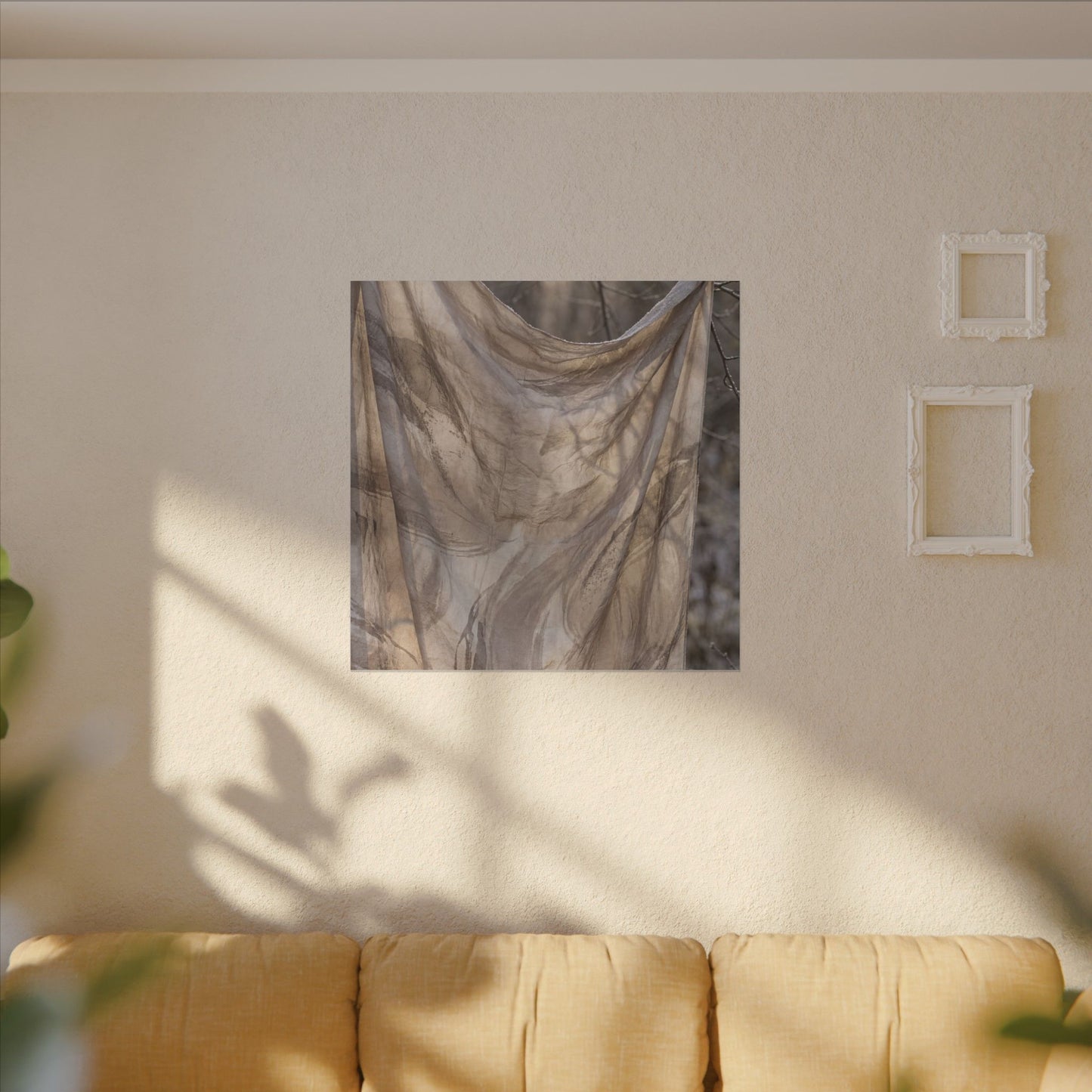 Ma Silk Drape Canvas Art - Japandi Japanese Pattern