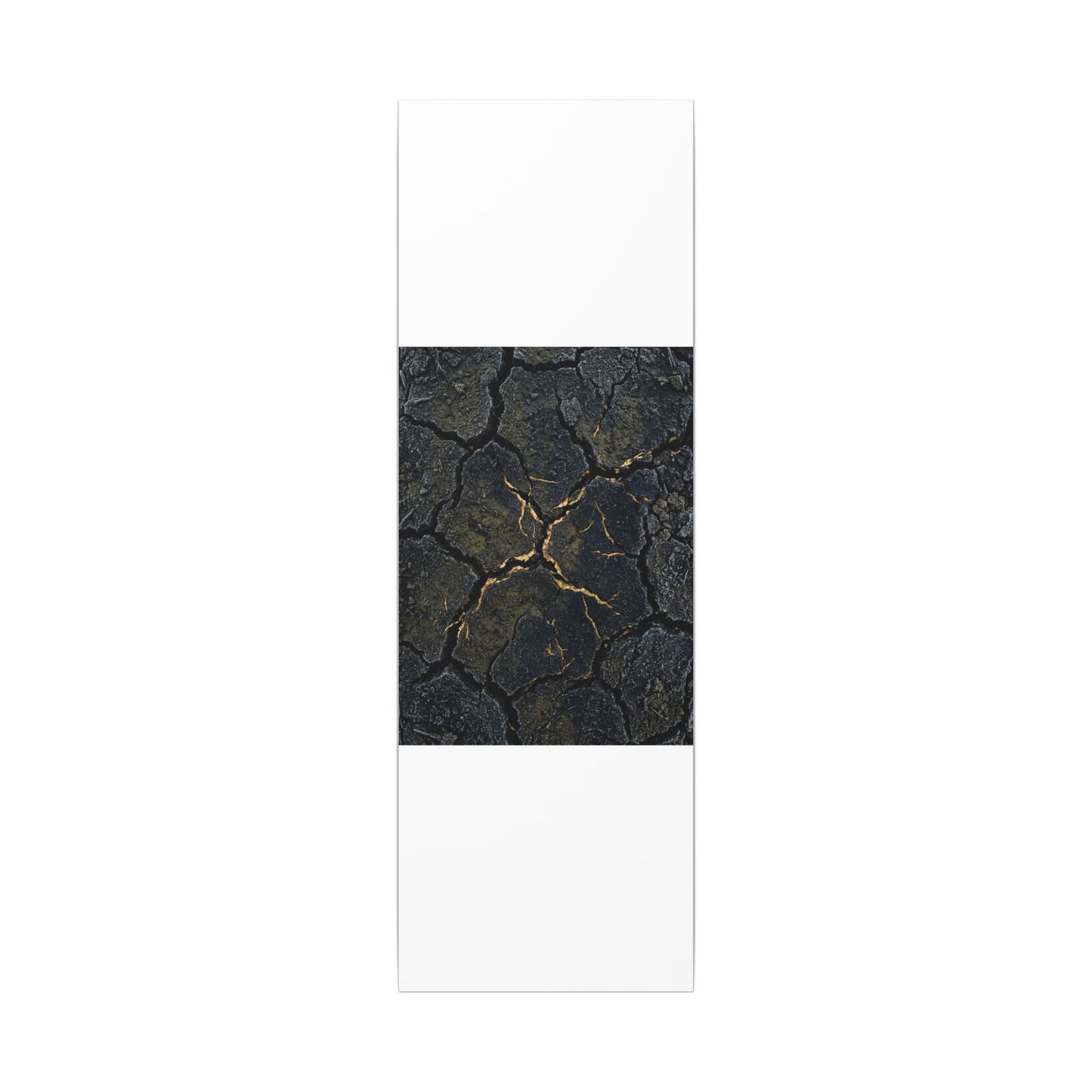 Overcast Cracked Earth Canvas Art - Dark Japandi Ma