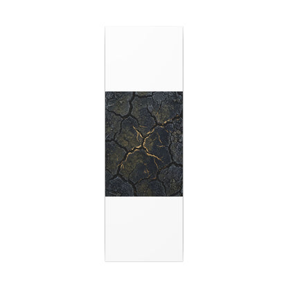 Overcast Cracked Earth Canvas Art - Dark Japandi Ma