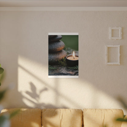Warm River Stones Canvas Art - Japanese Pattern Japandi