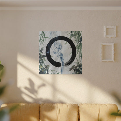 Zen Incense Smoke in Moonlight | Enso Canvas Art