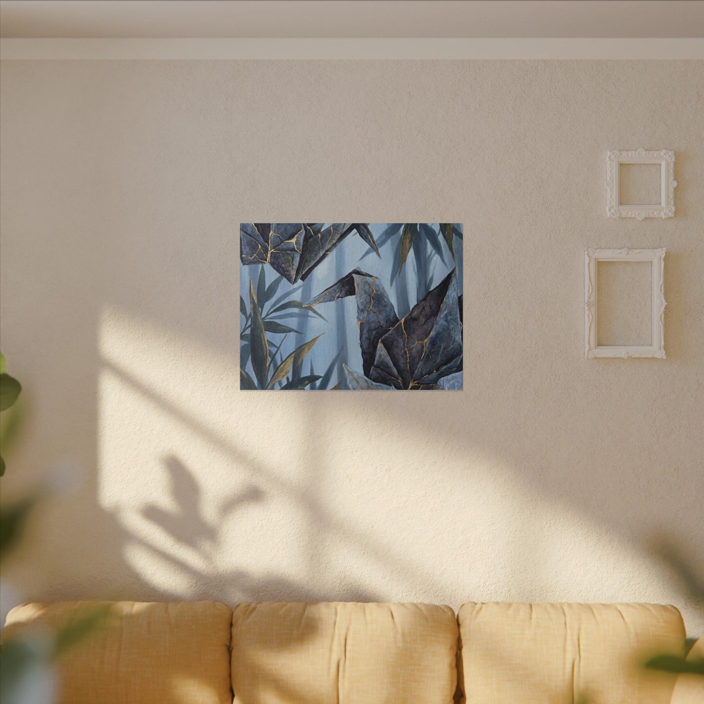 Paper Fold Canvas Art | Summer Kintsugi Crackle Gold Art