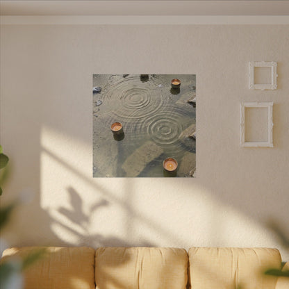 Water Ripple Canvas Art | Winter Japandi Japanese Pattern Art