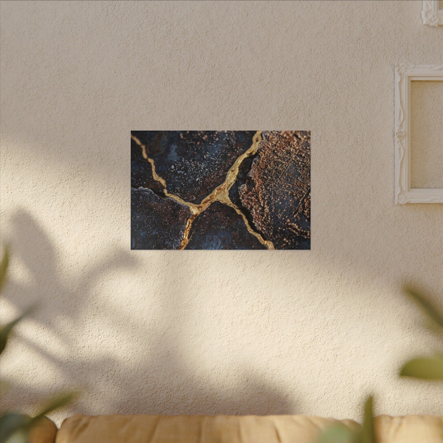 Winter Rust Patina Gold Vein Canvas Art | Resilient Decor
