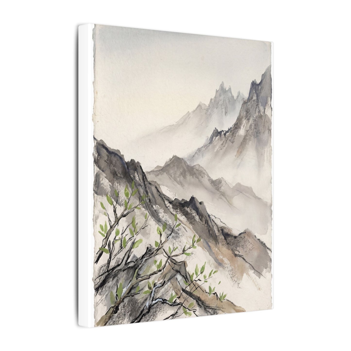 Spring Mountain Mist Texture Canvas Art | Warm Decor