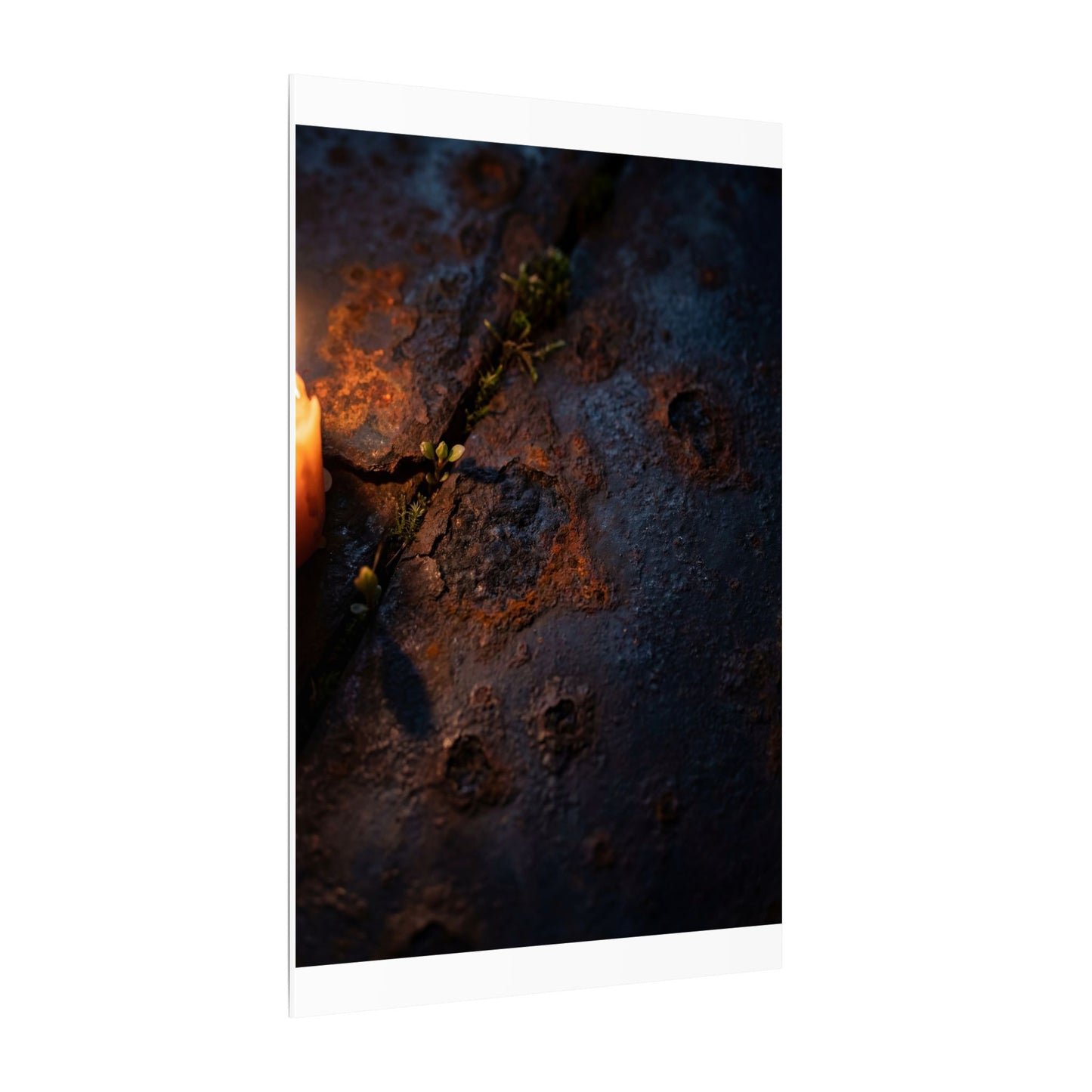 Candlelight Rust Patina Canvas Art - Dark Japandi Ma