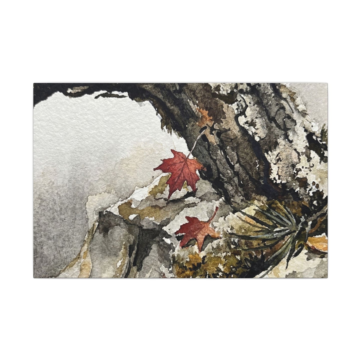 Pine Tree Autumn Canvas Art | Japandi Earthy Design