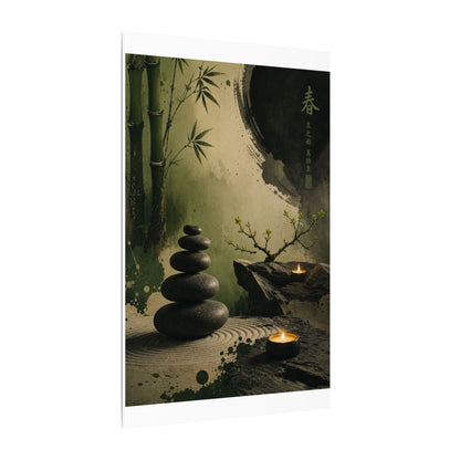 River Stones Spring Canvas Art | Zen Contemplative Design