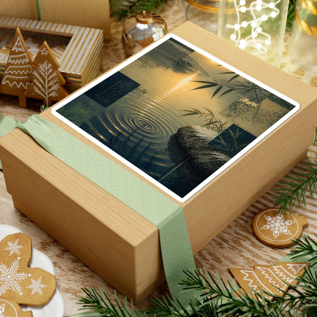 Golden Hour Water Ripple Sticker - Zen Kanso