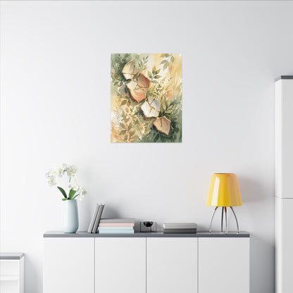 Japandi Broken Pottery in Golden Hour | Watercolor Canvas Art