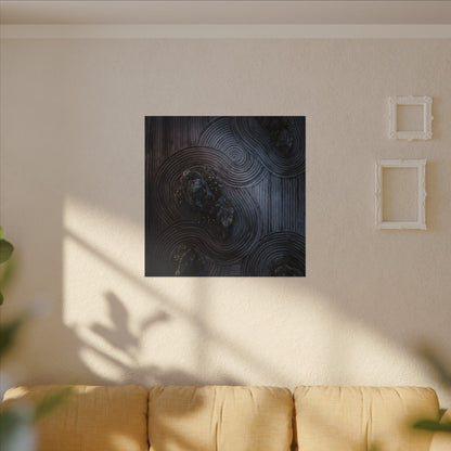 Spring Rock Garden Charcoal Ink Canvas Art | Bold Decor