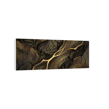 Cracked Earth Charcoal Ink Canvas Art | Bold Dark Japandi Art