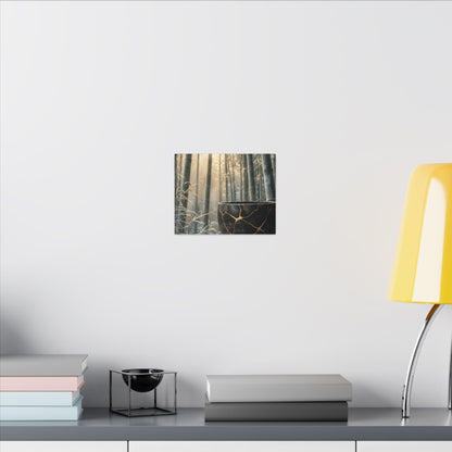 Fukinsei Bamboo Grove Canvas Art - Kintsugi Gold Repair