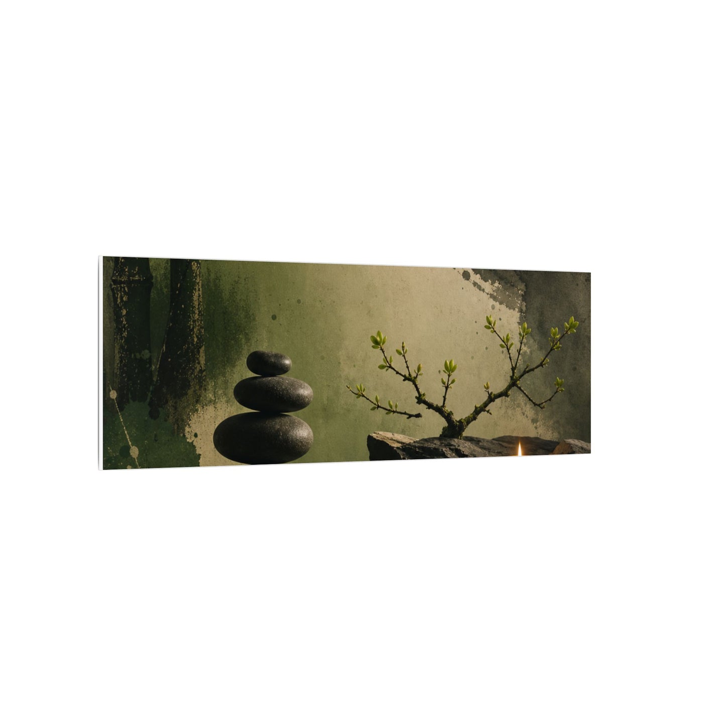 River Stones Spring Canvas Art | Zen Contemplative Design