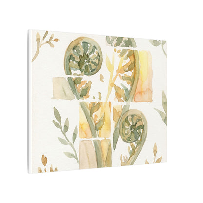 Earthy Fern Unfurling Canvas Art - Watercolor Japandi