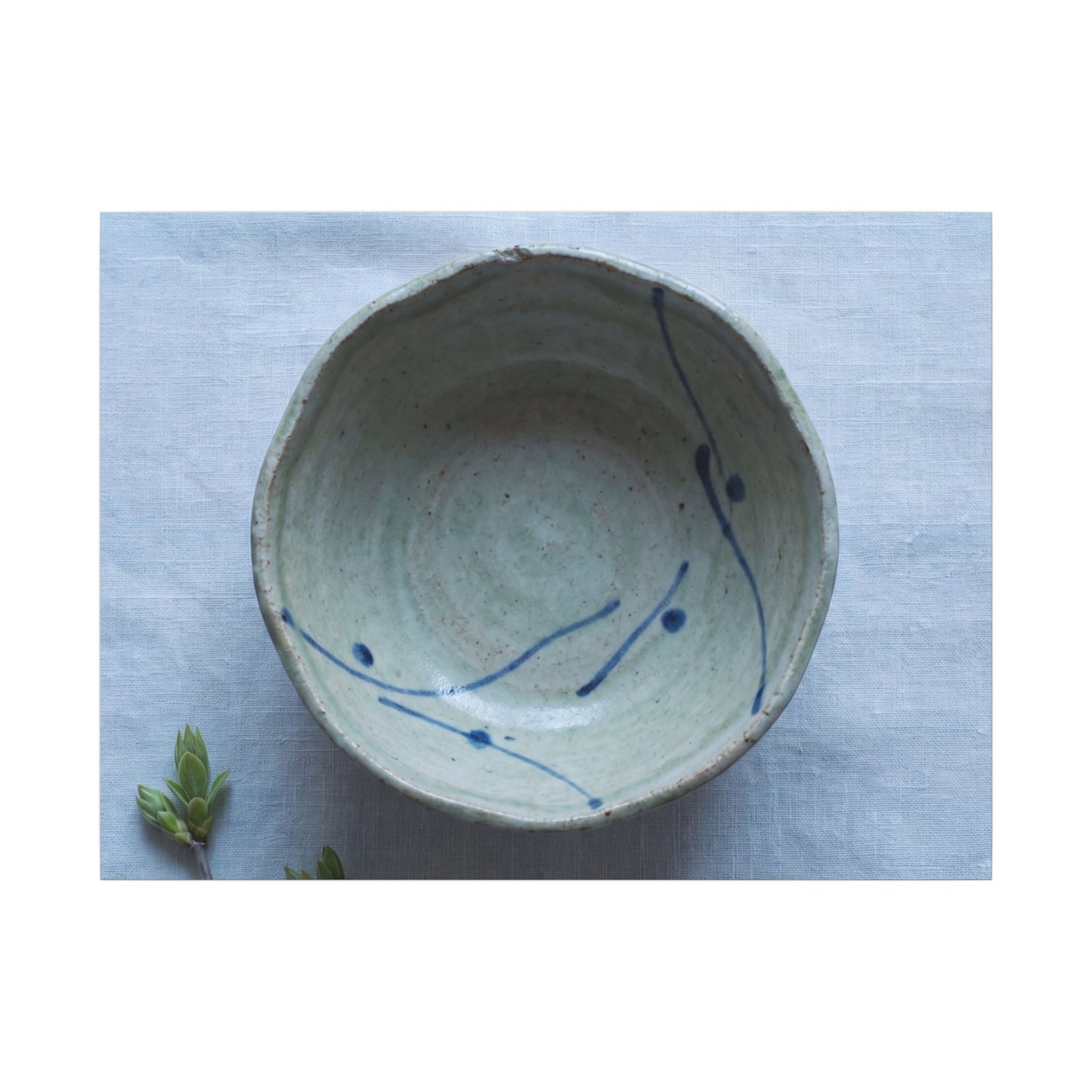 Spring Ceramic Bowl Minimal Line Canvas Art | Warm Decor Art Print